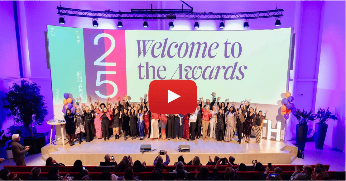 Group shot with play icon